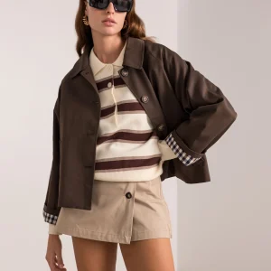 Veste Trench Revers Carreaux