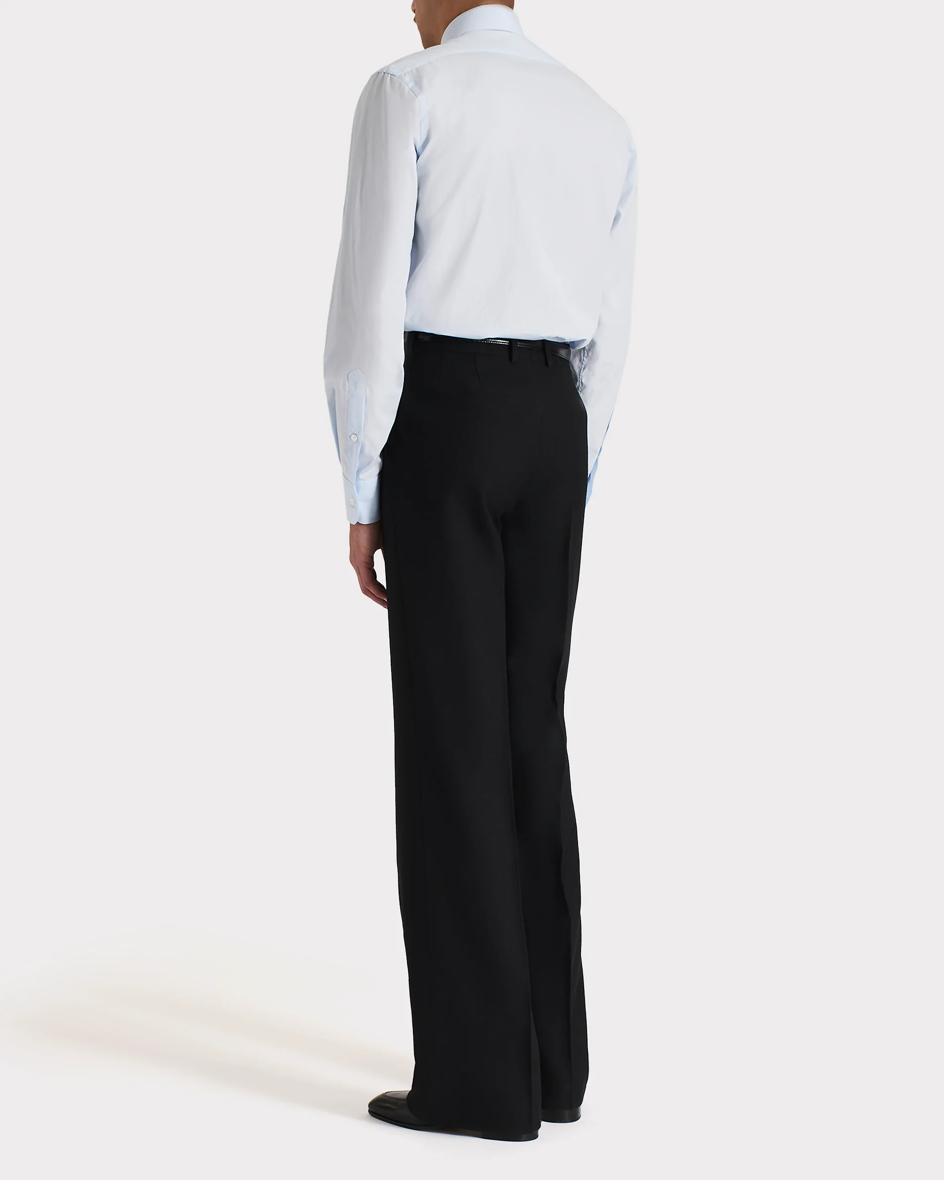 CHEMISE COL LARGE EN POPELINE DE COTON - BLEU PÂLE – Image 5