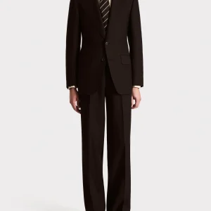 COSTUME DROIT EN FRESCO DE LAINE 3-PLY - CHOCOLAT FONCÉ