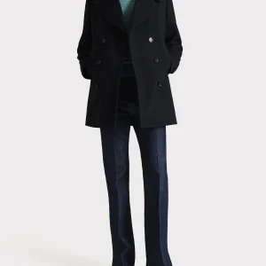 CABAN EN SERGÉ DE LAINE VIERGE - NOIR