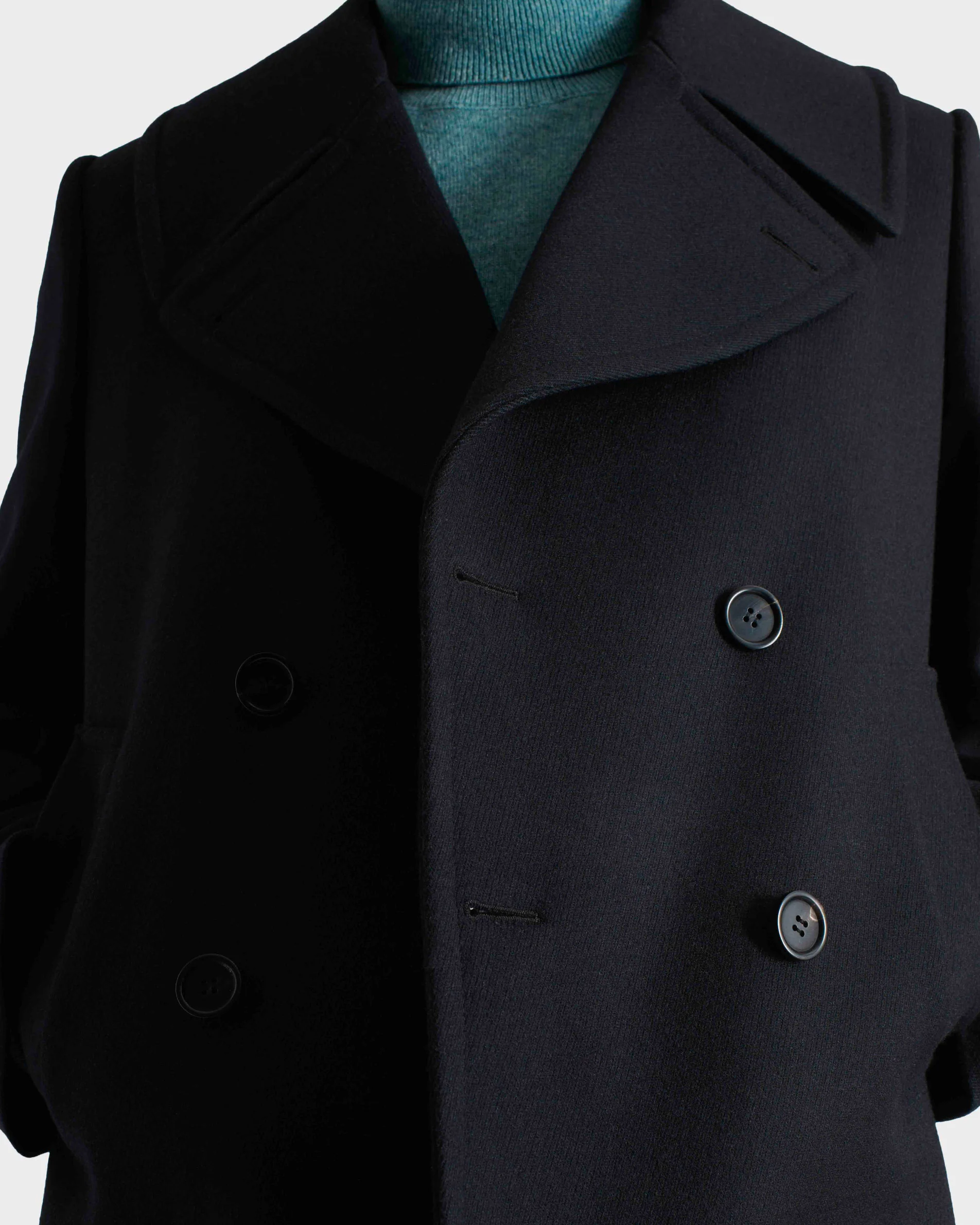 CABAN EN SERGÉ DE LAINE VIERGE - NOIR – Image 2