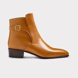 BOTTINES JODHPUR EN CUIR DE VEAU BOX - DORÉ