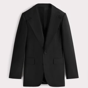 COSTUME DROIT EN FRESCO DE LAINE 3-PLY - NOIR