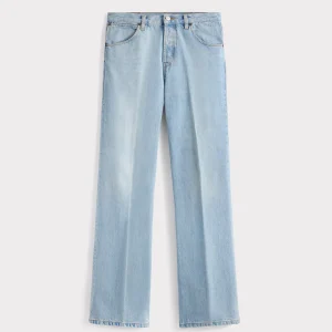 JEAN ÉVASÉ TAILLE HAUTE EN DENIM DE COTON - BLEU DÉLAVÉ