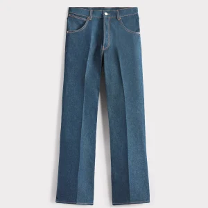 JEAN ÉVASÉ TAILLE HAUTE EN DENIM DE COTON - INDIGO GREENCAST