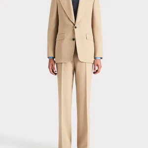 COSTUME DROIT EN GABARDINE DE LAINE - BEIGE