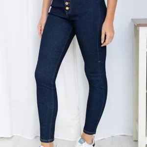 Jean Skinny à Boutons Dorés