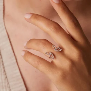 Bague réglable Wing - argent 925 plaqué or 22K rose