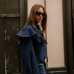 Chemise Denim à Volants