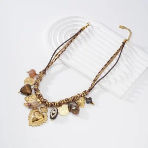 Collier Tressé Brun