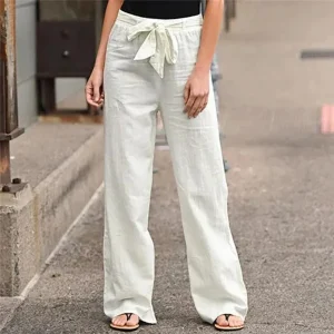 Pantalon en Lin pour Femme Coupe Droite