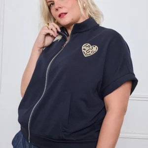 Veste Sweat Coeur - TU du 44 au 50