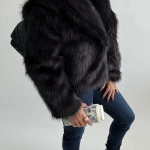 Manteau Veste Élégant en Fausse Fourrure Femme – Chic et Confort pour Hiver et Automne