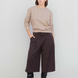 Bermuda long coupe droite marron