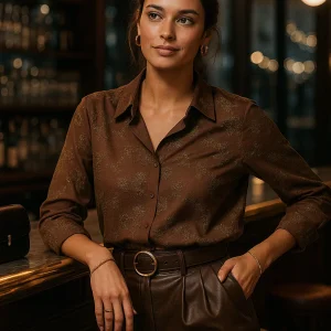 Chemise Marron Dorée