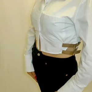 CHEMISE COURT BLANC CEINTURÉ