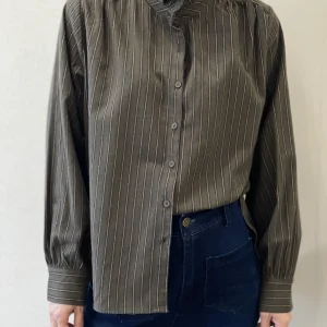 Chemise Kaki Rayures Fines