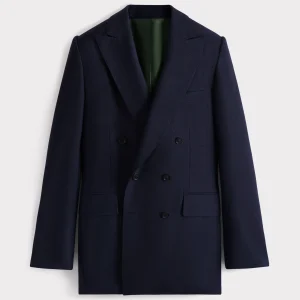 COSTUME CROISÉ EN FRESCO DE LAINE - BLEU MARINE