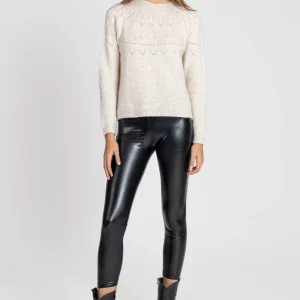 Legging noir brillant femme Taille haute Coupe ajustée extensible