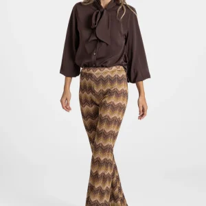 Pantalon flare taille haute fluide – Coupe évasée imprimée