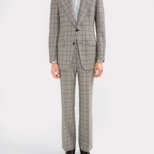 COSTUME DROIT EN LAINE MÉRINOS - PRINCE DE GALLES NOIR ET BLANC