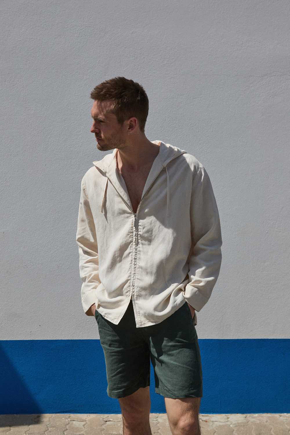 Short en lin vert balsam – Image 4