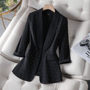 Blazer chic femme perle