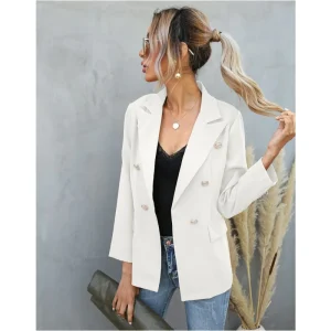 Blazer court chic femme blanc