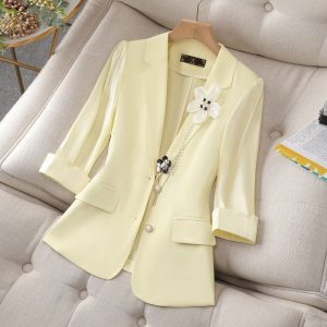 Blazer femme chic jaune
