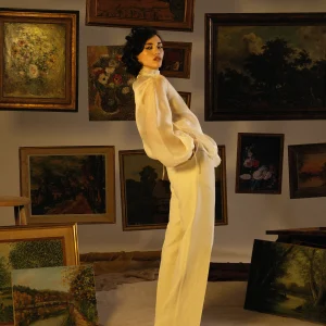 Blouse en Organza de Soie pour Femme