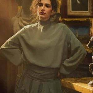 Blouse en Soie Grise