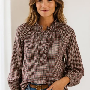 Blouse Carreaux Vichy Volants