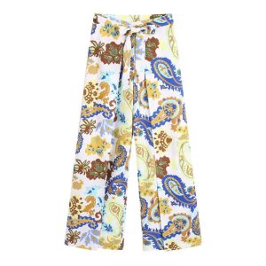 Bohème chic pantalon blanc