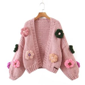 Cardigan bohème femme rose