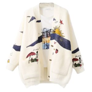 Cardigan chic femme à motifs