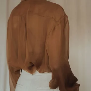 Chemise en Soie pour Femme Marron