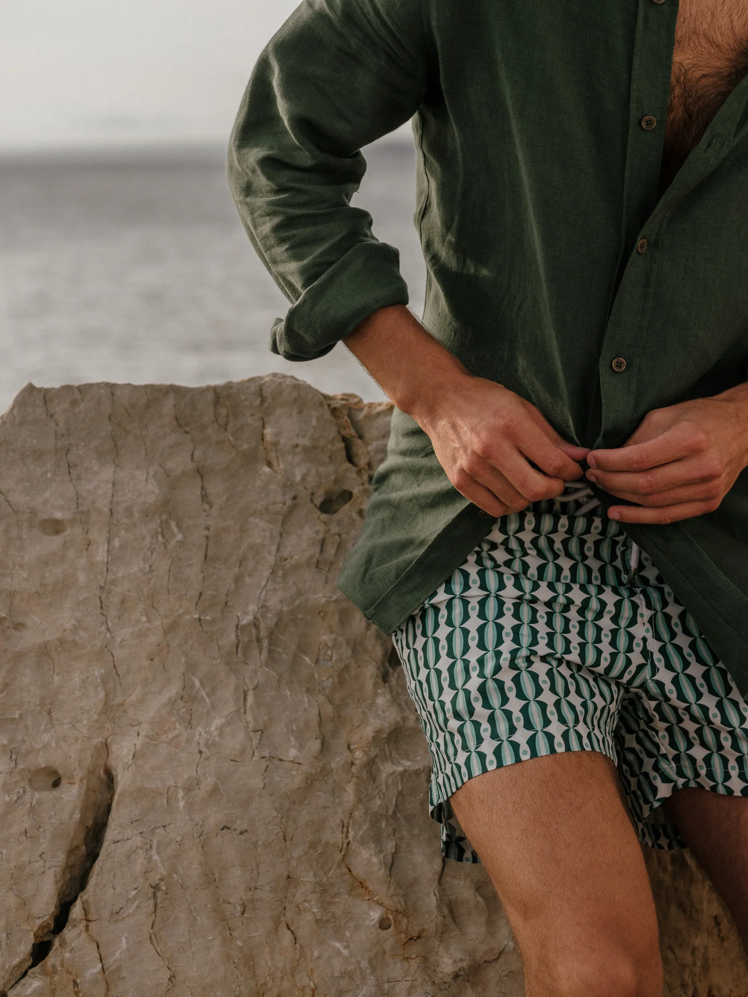 Chemise en lin jade – Image 2