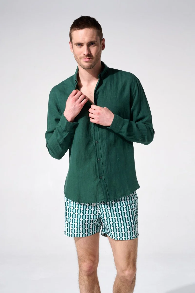 Chemise en lin jade – Image 3