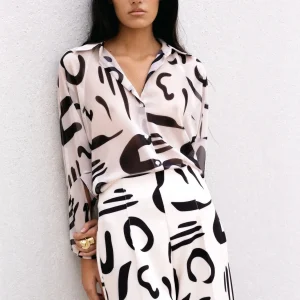 Chemise fluide transparente noir blanc