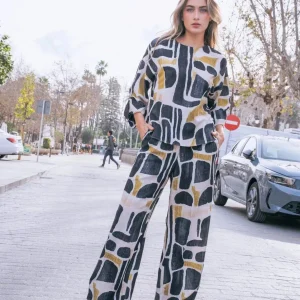 Pantalon large imprimé fluide