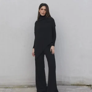 Pantalon en maille jambes larges