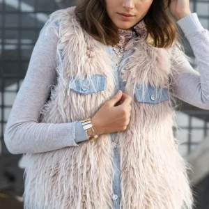 Gilet Denim Fourrure