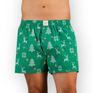 Green Christmas Boxers - Christmas Green