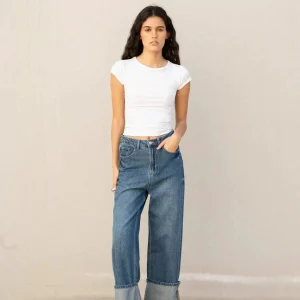 Jean ample à ourlets retroussés