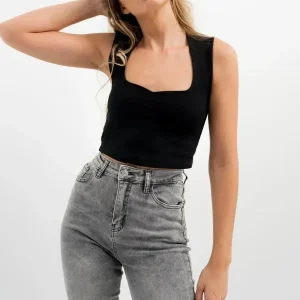 Jean skinny gris taille haute