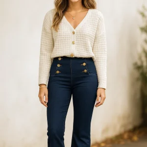 Jean pont Brut Boutons