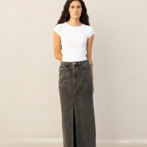 Jupe longue en jean avec fente