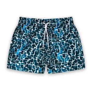 Short de bain - Dérive bleu