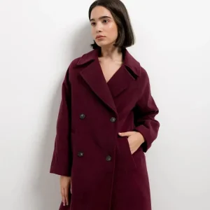 Manteau long à double boutonnage