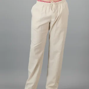 Men's Beige Linen Trousers - Sand